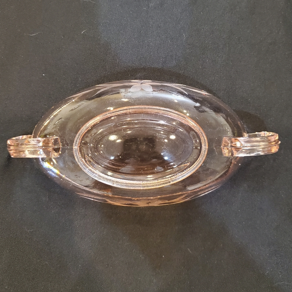 Vintage Rose Glass Serving Dish Approx 50 plus years old - Picture 5 of 7